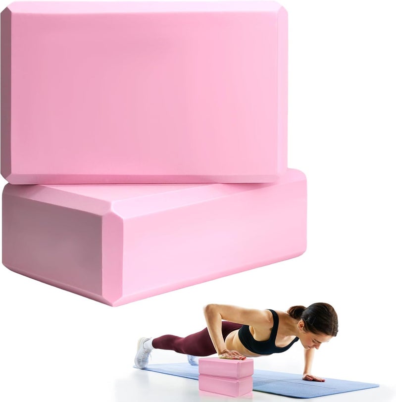Septo 2 Pcs Yoga Blocks, 9"x6"x3" Foam Blocks Yoga Props for Pilates Stretching and Meditation Exercise Blocks Lightweight Yoga Essentials - Image 1